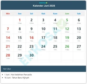 Daftar Tanggal Merah dan Hari Libur Juni 2026: Apa yang Perlu Diketahui